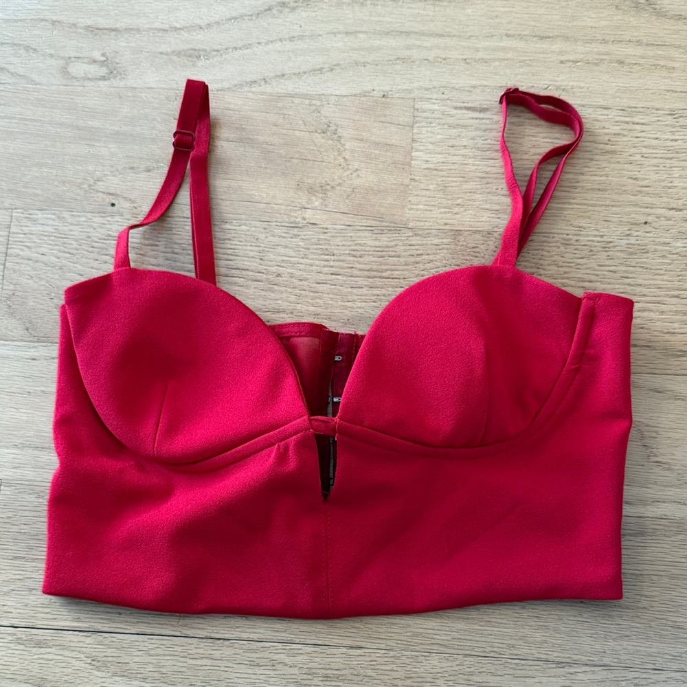 Zara Vibrant Red Crop Top